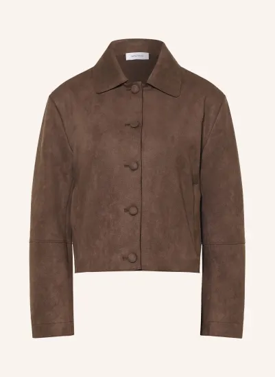 darling harbour Leather-look boxy jacket