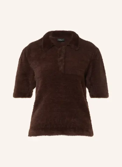 s.Oliver BLACK LABEL Strick-Poloshirt DUNKELBRAUN