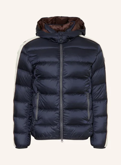 COLMAR Daunenjacke mit abnehmbarer Kapuze DUNKELBLAU / ECRU / DUNKELROT