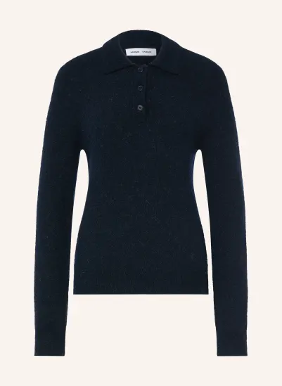 SAMSØE SAMSØE Strick-Poloshirt SANOURA mit Alpaka und Merinowolle