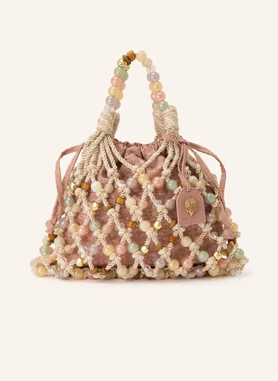KURT GEIGER MACRAME ROPE Bucket Bag with Decorative Beads