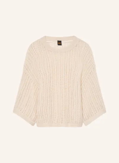 BOSS FRUG Sweater with 3/4-Length Sleeves and Mohair