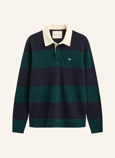 GANT Strick-Rugbyshirt DUNKELBLAU / ECRU / DUNKELGRÜN