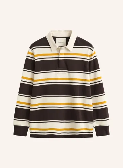 GANT Rugbyshirt DUNKELBRAUN / ECRU / DUNKELGELB