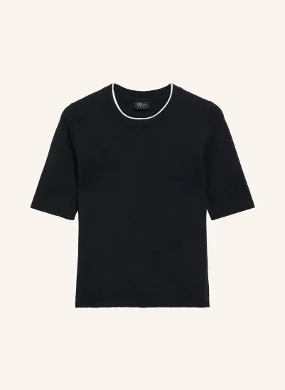 s.Oliver BLACK LABEL Strickshirt SCHWARZ / WEISS