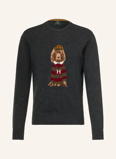 HACKETT LONDON Pullover HERITAGE HARRY DUNKELGRAU / DUNKELROT / KHAKI
