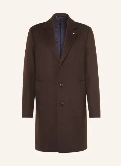 TOMMY HILFIGER Wollmantel DUNKELBRAUN