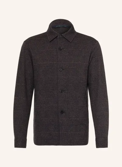 HARRIS WHARF LONDON Overjacket BRAUN / DUNKELBLAU