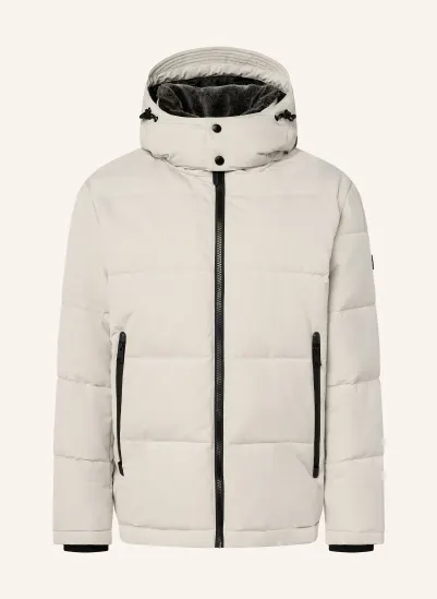 STRELLSON Steppjacke ARCOLA mit abnehmbarem Kunstfell HELLGRAU
