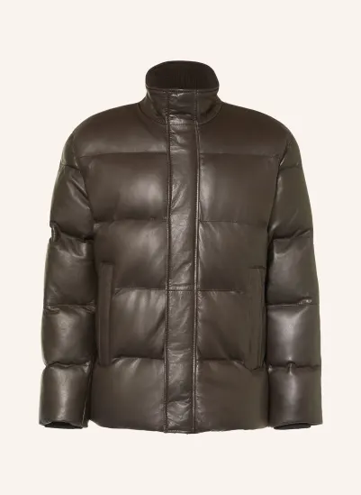 DRESSLER Steppjacke aus Leder DUNKELBRAUN