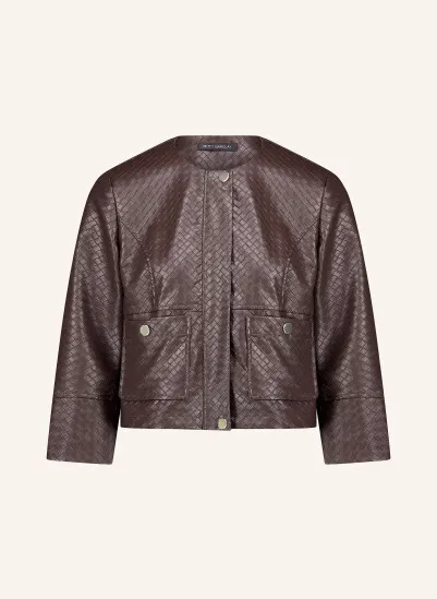Betty Barclay Jacke in Lederoptik DUNKELBRAUN