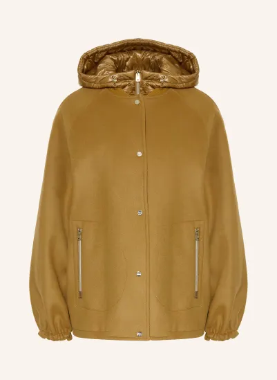 HERNO Blouson mit herausnehmbarer Blende COGNAC