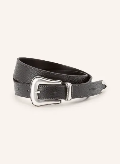 windsor. Ledergürtel SCHWARZ / SILBER