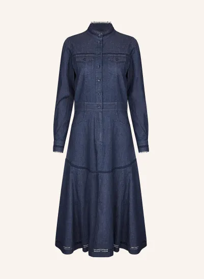 dea kudibal Jeanskleid AUGUSTA mit Spitze DUNKELBLAU