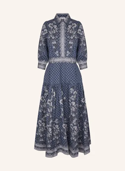 dea kudibal Hemdblusenkleid PALMA mit 3/4-Arm DUNKELBLAU / BLAUGRAU / WEISS