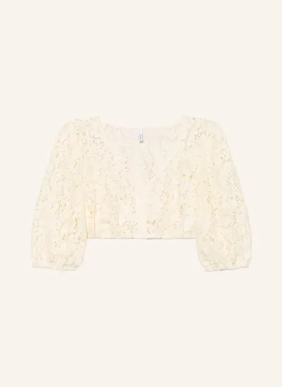wallmann Blouse Dirndl en dentelle à manches 3/4