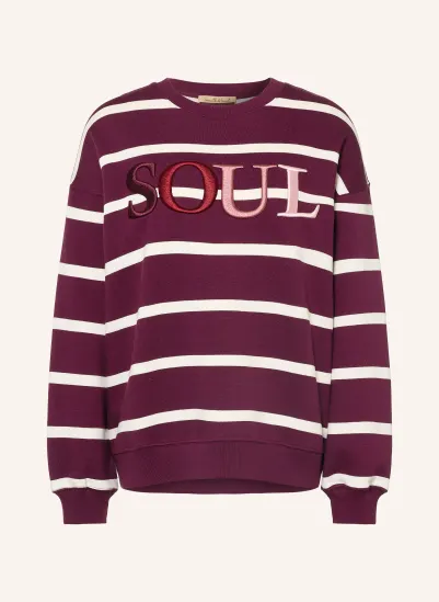 Smith & Soul Oversized-Sweatshirt DUNKELLILA / WEISS