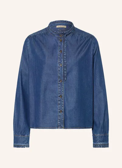 Smith & Soul Jeansbluse mit Rüschen DUNKELBLAU
