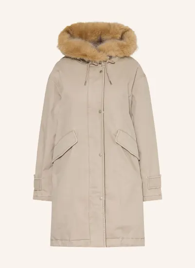 Marc O'Polo Mantel mit abnehmbarem Kunstfell BEIGE