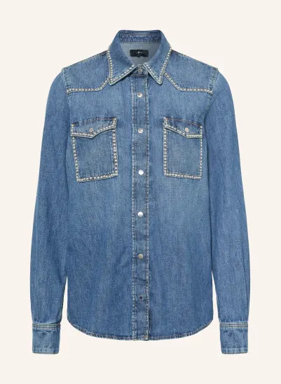 7 for all mankind Džínová košile s cvočky