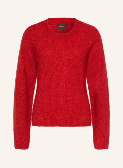 BOSS Pullover FENNE mit Alpaka ROT