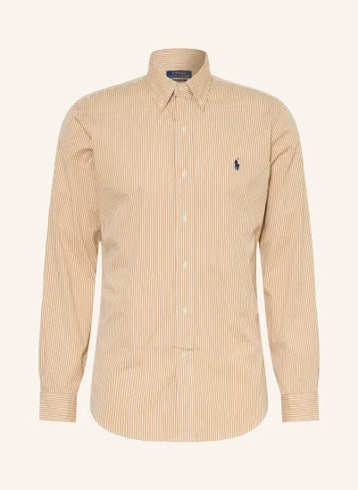 POLO RALPH LAUREN Hemd Custom Fit CAMEL / WEISS
