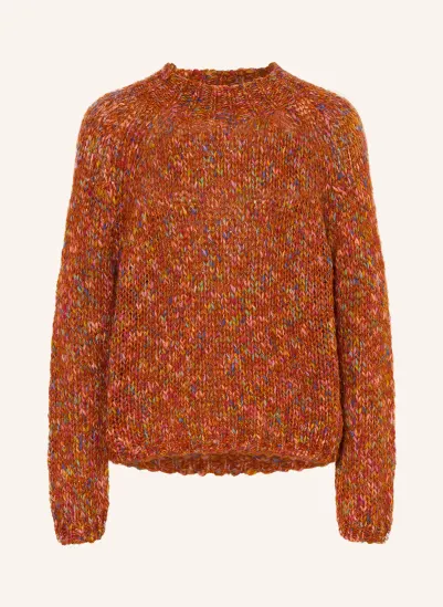 Rich & Royal Pullover mit Glitzergarn BRAUN / PINK / GRÜN
