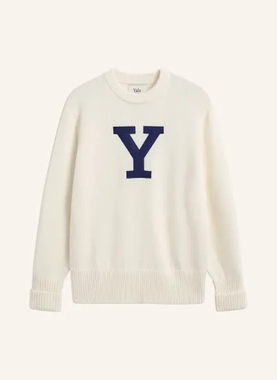 GANT Pullover aus Merinowolle CREME / DUNKELBLAU