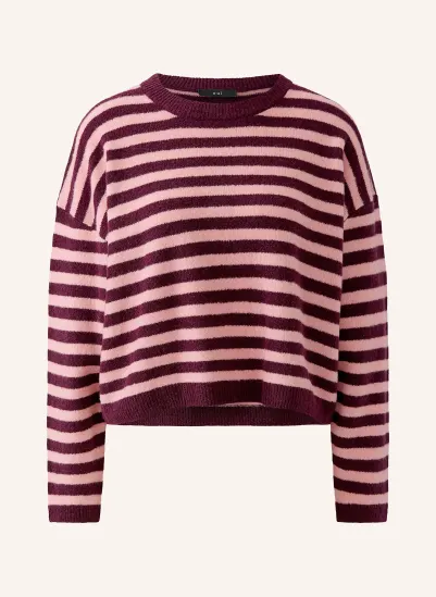 Oui Pullover DUNKELROT / ROSA