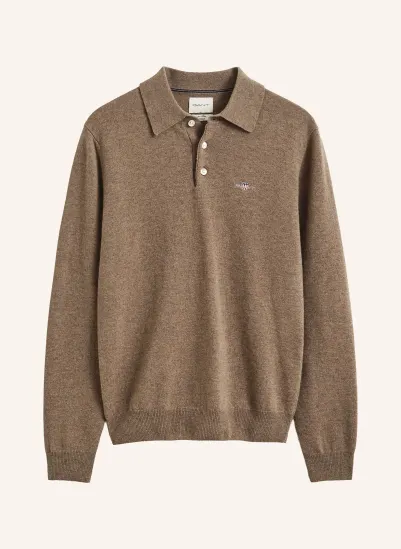 GANT Strick-Poloshirt BRAUN