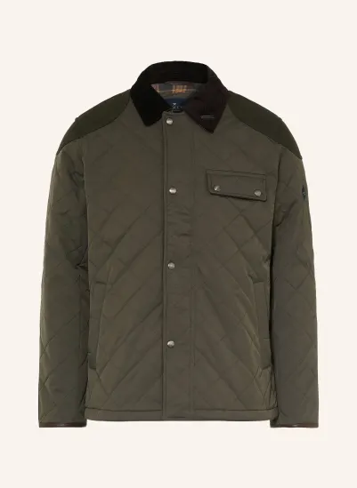HACKETT LONDON Steppjacke KINLOCH OLIV / DUNKELBRAUN