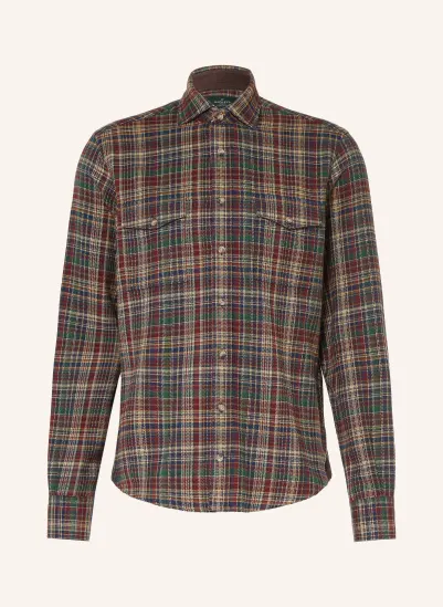 HACKETT LONDON Flanellhemd Comfort Fit DUNKELBLAU / DUNKELROT / GRÜN