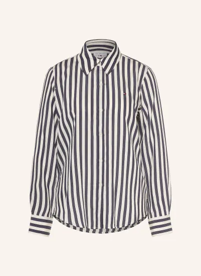 TOMMY HILFIGER Hemdbluse DUNKELBLAU / ECRU