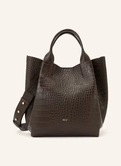 abro Shopper ESSENTIAL MEDIUM mit Pouch DUNKELBRAUN / GOLD