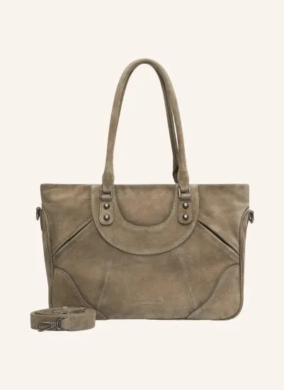 LIEBESKIND Schultertasche ARCHIVE ESTHER MEDIUM mit Nieten TAUPE