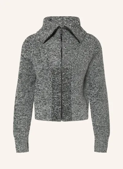 HUGO Strickjacke SENTITO SCHWARZ / WEISS