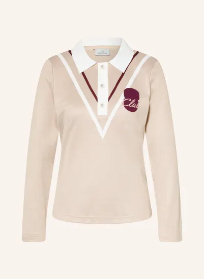 SPORTALM Poloshirt GRACELYN BEIGE / DUNKELROT / WEISS