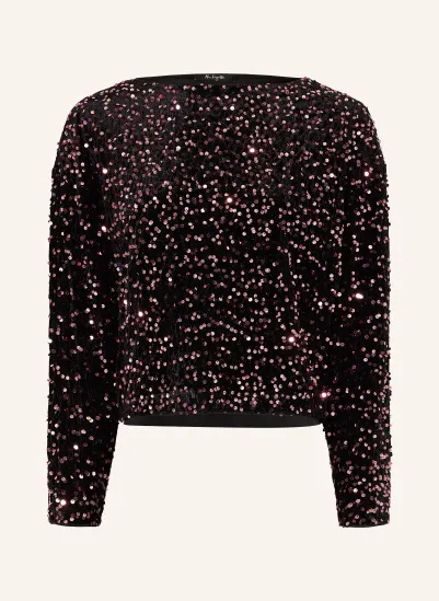 Miss Lagotte Nickishirt mit Pailletten DUNKELROT