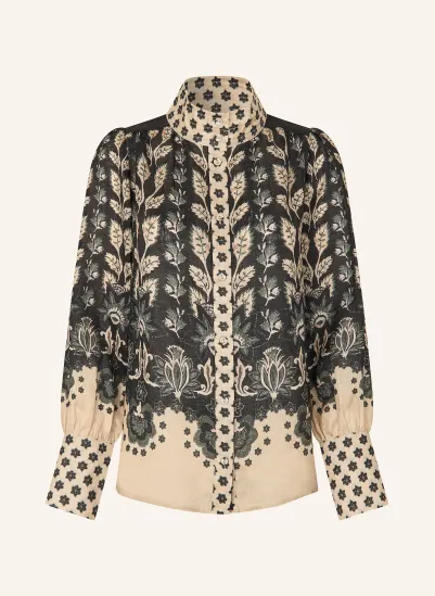 dea kudibal Leinenbluse AMELIE SCHWARZ / BEIGE / KHAKI