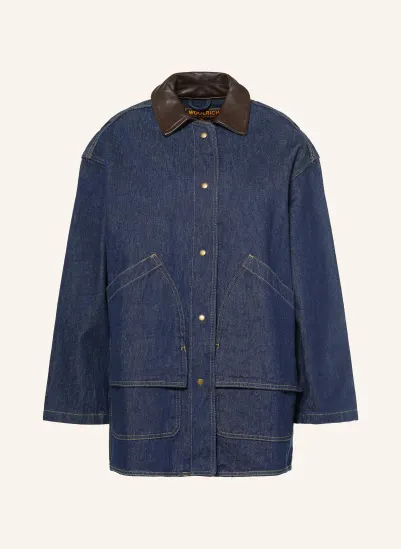 WOOLRICH Jeansjacke mit Leder 3013 DARK INDIGO