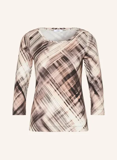 ZAÍDA Shirt mit 3/4-Arm DUNKELBRAUN / BRAUN / CREME