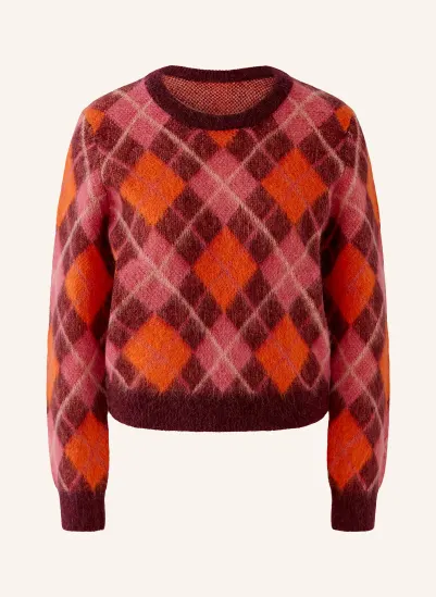 Oui Pullover PINK / DUNKELROT / ORANGE