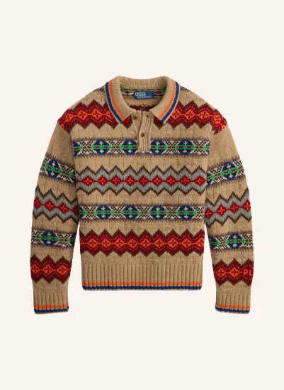 POLO RALPH LAUREN Pullover BEIGE / ROT / GRÜN