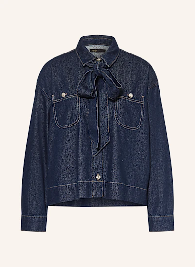 maje Jeansbluse mit abnehmbarer Schluppe BLAU