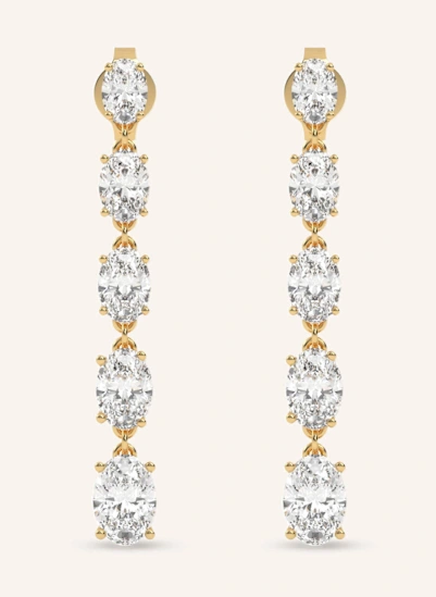 VEYNOU Ohrhänger ARDEN aus 14 Karat Gelbgold und 3,60ct. Lab-Grown Diamanten
