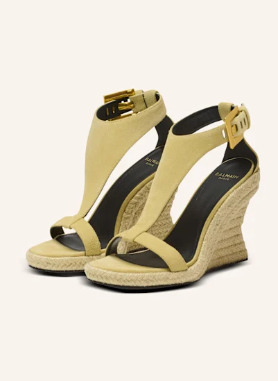 BALMAIN Espadrilles Anthem mit Keilabsatz aus Wildleder