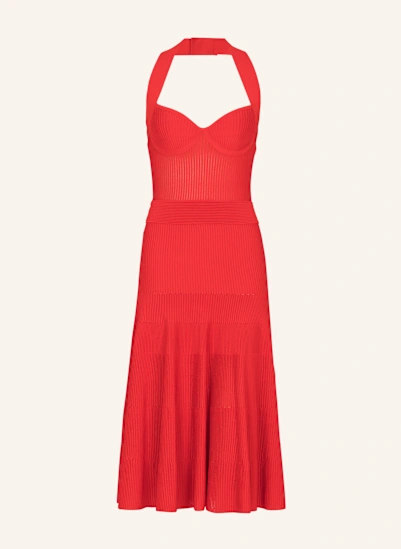 BALMAIN Ärmelloses Midi-Faltenkleid