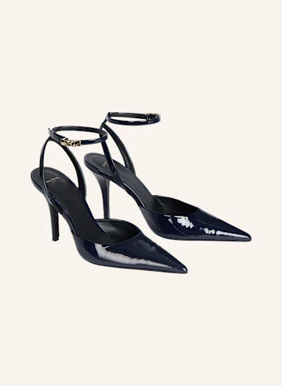 BALMAIN Pumps mit Riemchen aus Lackleder