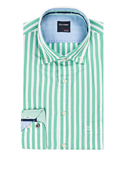 Fit Casual Weiss Grün Hemd Gestreift Modern Olymp tw5CBxq8