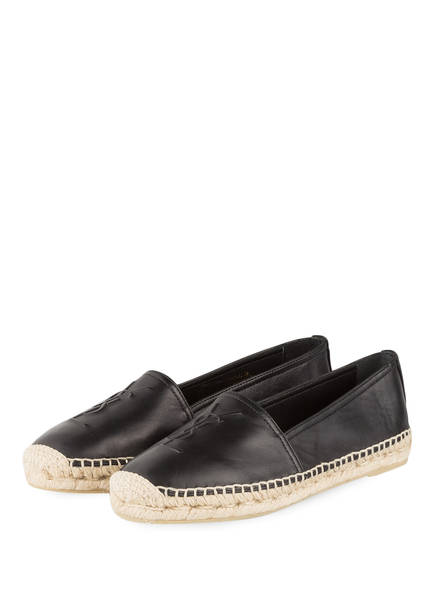 leder espadrilles schwarz